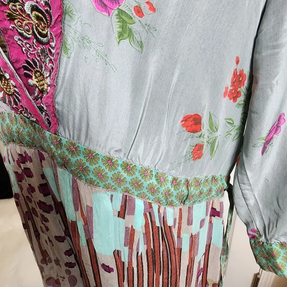 Vintage Johnny Was Rayon Silk Dress - Picture 4 of 7